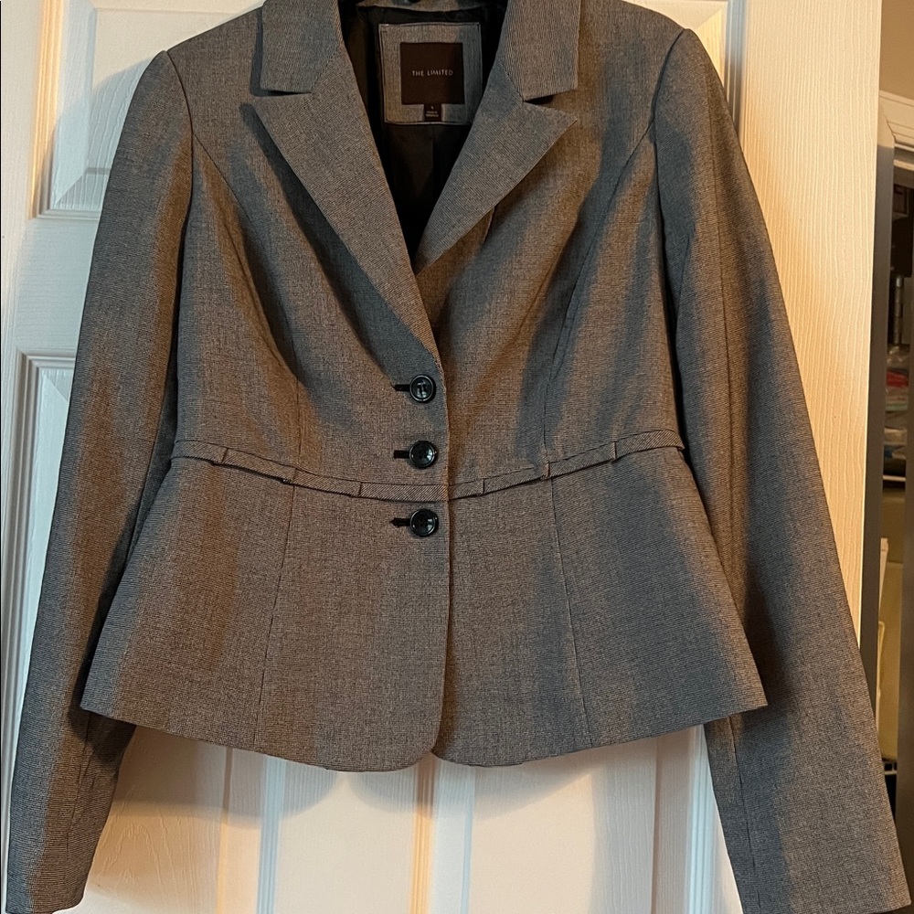 The Limited Black and White Checkered Blazer